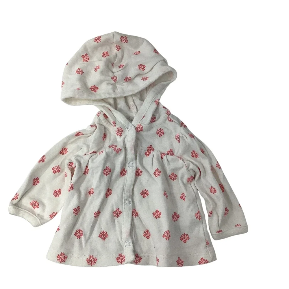 Carter's Newborn Baby Girl Outfit 3‎ Piece Hoodie Pants Set Pink White
